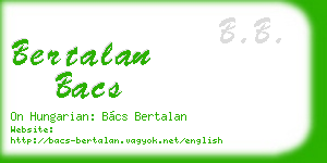 bertalan bacs business card